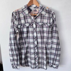 Cabi two pattern button down top Size Small